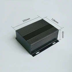 Black/Silver Aluminium Enclosure Case  DIY Shell  PCB Instrument Box 147*61*155/180/200mm Power Box Meter Housing