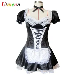 Lingerie Cosplay empregada francesa sexy para mulheres, traje de Halloween, vestido de empregada, exótico, servo, roupa de empregada doméstica, tamanho grande