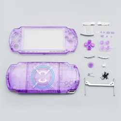 Translucent Replacement Housing Shell for PSP 3000 Faceplate Front Cover Bottom Case with Full Buttons Kits DIY Repair Parts