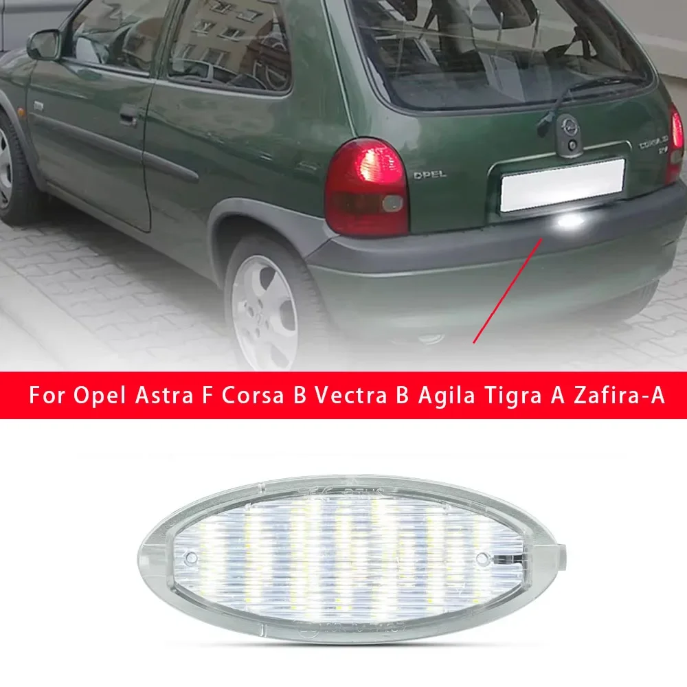 

Compatible with Opel Zafira Astra G/F Corsa Vectra Agila Tigra, 12V LED White License Plate Light Assembly