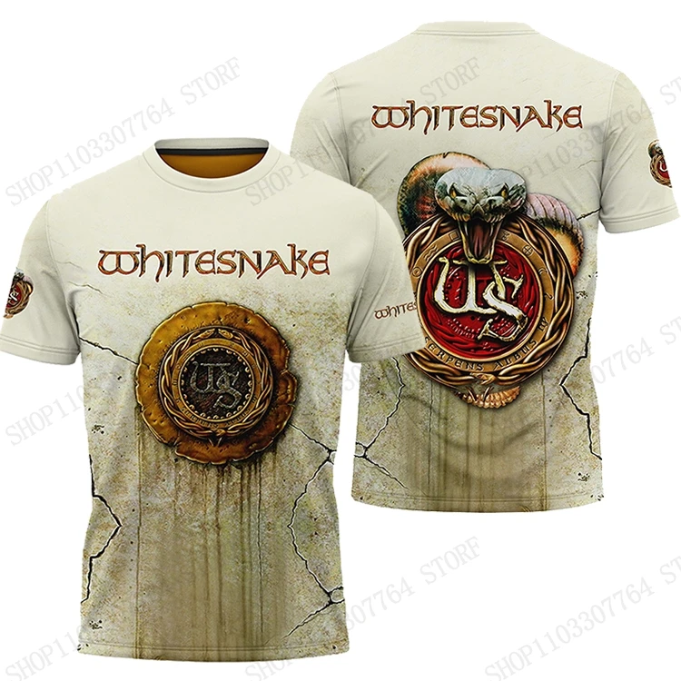 New Heavy Metal Rock Band Whitesnake 3D Print T-shirt Men Fashion Hip Hop Short Sleeve Sports Tops Tees Women Tshirt Street Y2k
