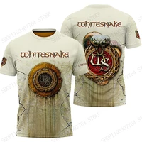 Nueva camiseta con estampado 3D de Heavy Metal Rock Band Whitesnake para hombre, camisetas deportivas de manga corta de Hip Hop a la moda, camisetas para mujer, camiseta Street Y2k