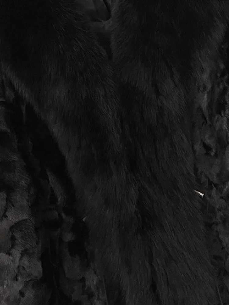 ZMEENNA Abrigo elegante de piel sintética negra para mujer con cordón en la cintura chaqueta de abrigo lujosa y cálida para invierno ZM3894