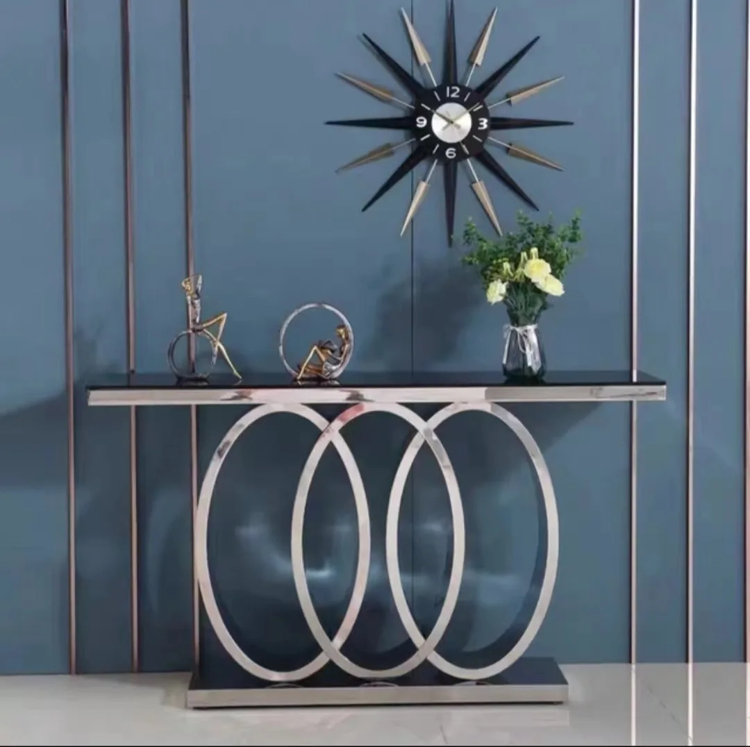 Modern creative light luxury luxury living room hotel corridor tempered glass decorative table