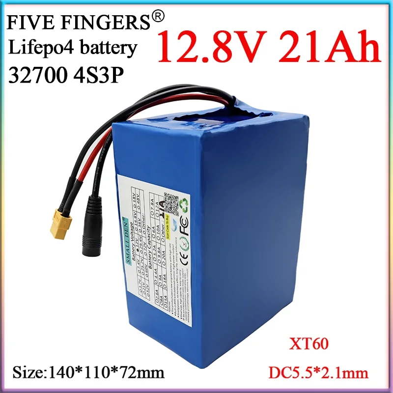 12.8V 21Ah 32700 Lifepo4 Battery Pack 4S3P built-in BMS For Electric Boat 12V Uninterruptible Power Supply Solar Kid's toy car