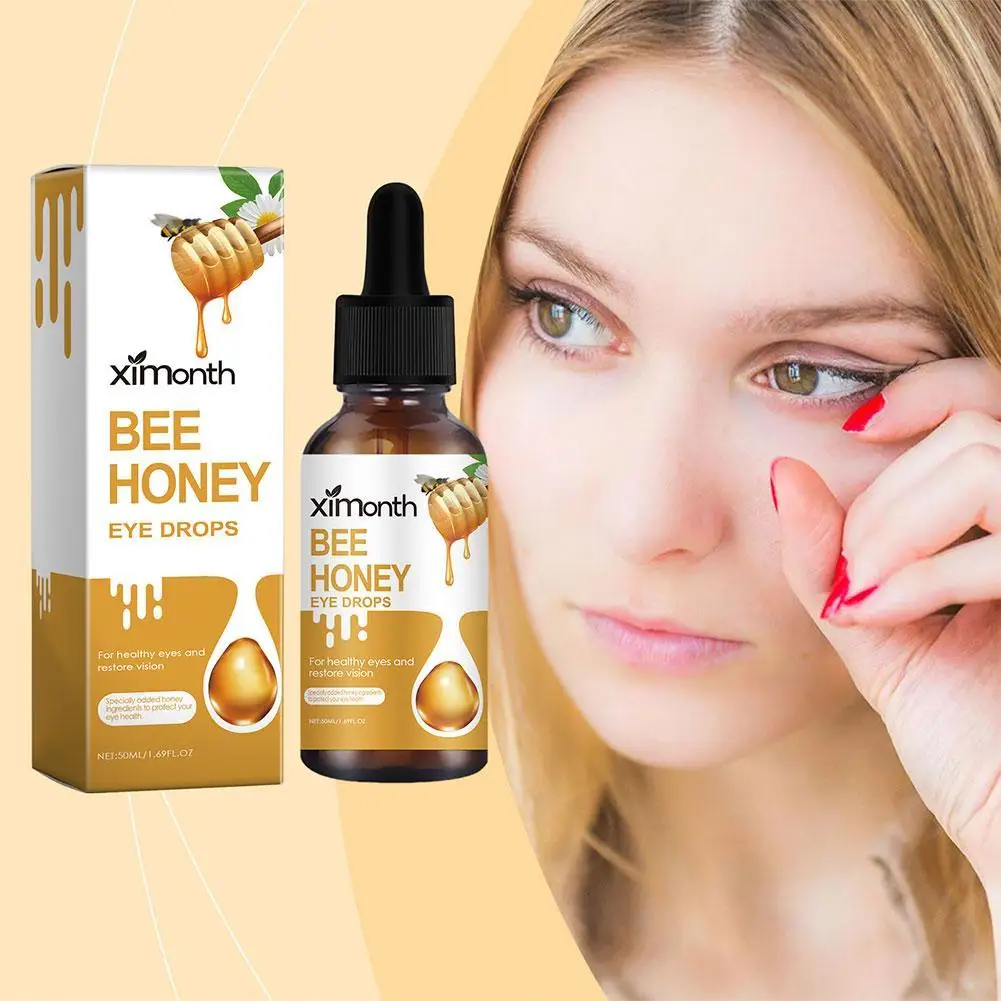 

50ml Bee Honey Eye Drops Cool Eye Drops Relieves Red Eyes Clean Eyes Blurred Vision Dry Itchy Protect Eyesight Health