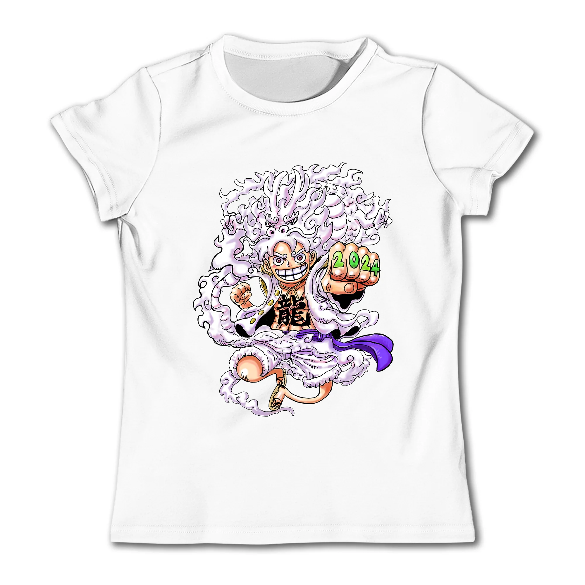 Japanese Pirate King Boys and Girls Pure Cotton Top T-shirt Pure Cotton Printed T-shirt Seven Dragon Ball Boys Top Short sleeved