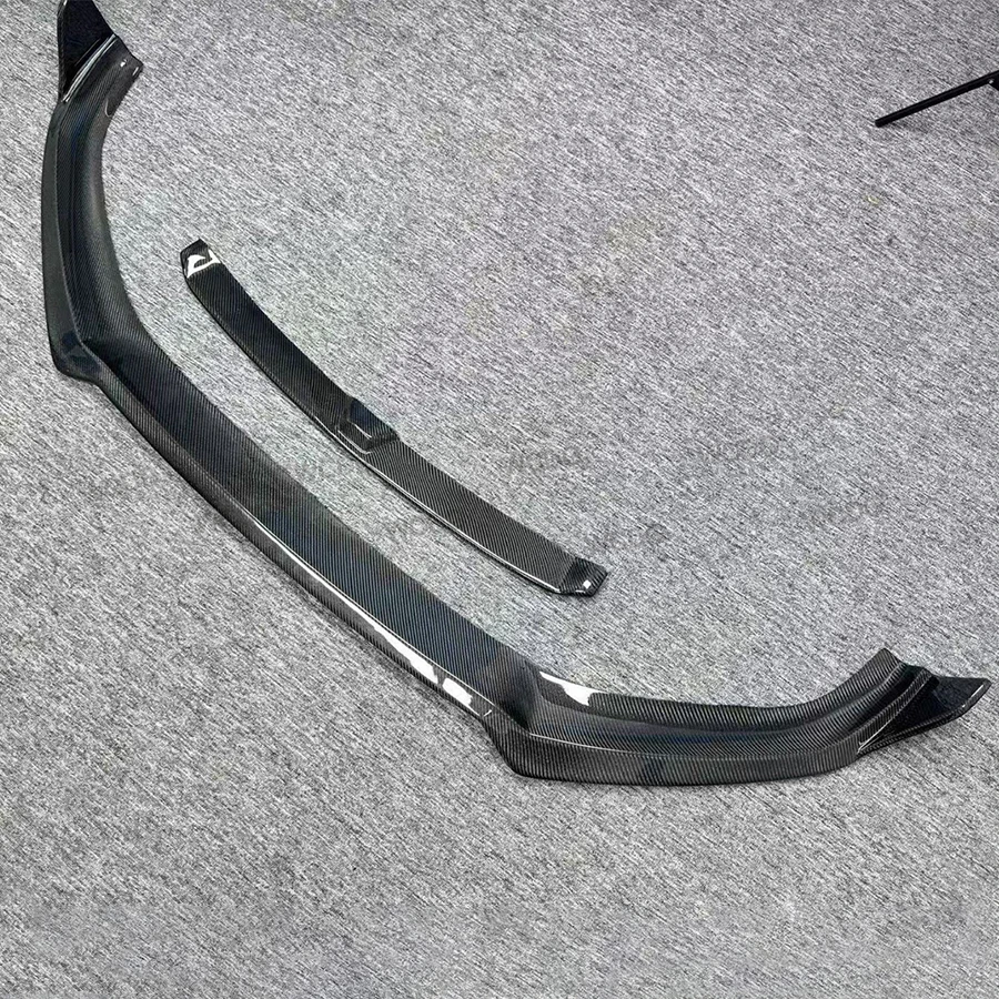 Labio delantero de fibra de carbono para A5 S5 B9 2017-2020, doble capa, divisor de labio de parachoques delantero, alerón, kit de carrocería de coche