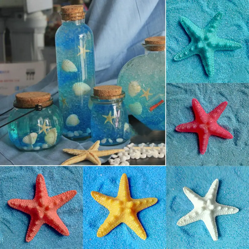 5Pcs Artificial Starfish Mediterranean Resin Sea Stars Mini Starfish Fish Tank Ornament  Beach Ocean Sea Star Home Decoration