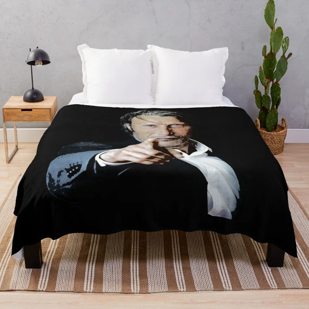 Men Women Hannigram Mads Mikkelsen HANNIBAL Gifts For Music Fans Throw Blanket Giant Sofa Picnic Blankets