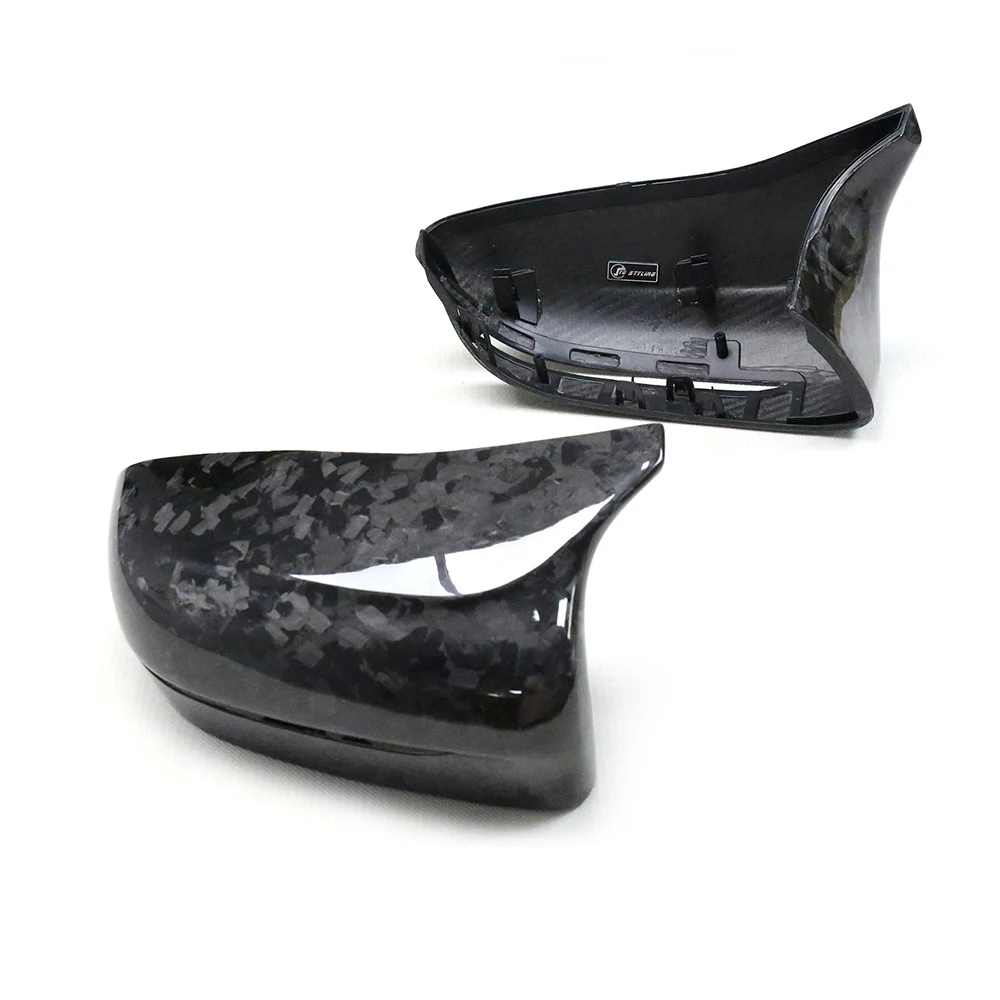 

Dry Forged Carbon Mirrors for BMW F90 M5 2019+ F91 F92 M8 Crushed Carbon Fiber Mirror Covers Exterior Side Mirror Housing