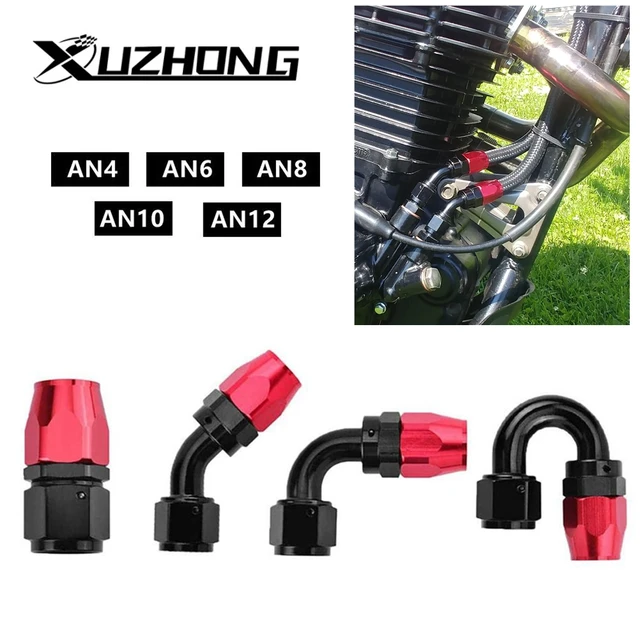 AN4/AN6/AN8/AN10/AN12 Prosto 0 ° /45 ° /90 ° /180 °   Stopień Aluminiowy obrotowy adapter końcówki węża Przewód paliwowy oleju Wtyczka NPT Czarny Czerwony