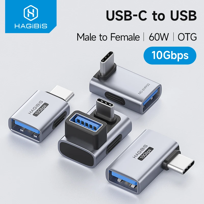 Hagibis USB C to USB Adapter Type-C Male to USB-A Female Connector OTG Adapter Cable Extender for iPhone 17/16 Pro Car Laptop PC