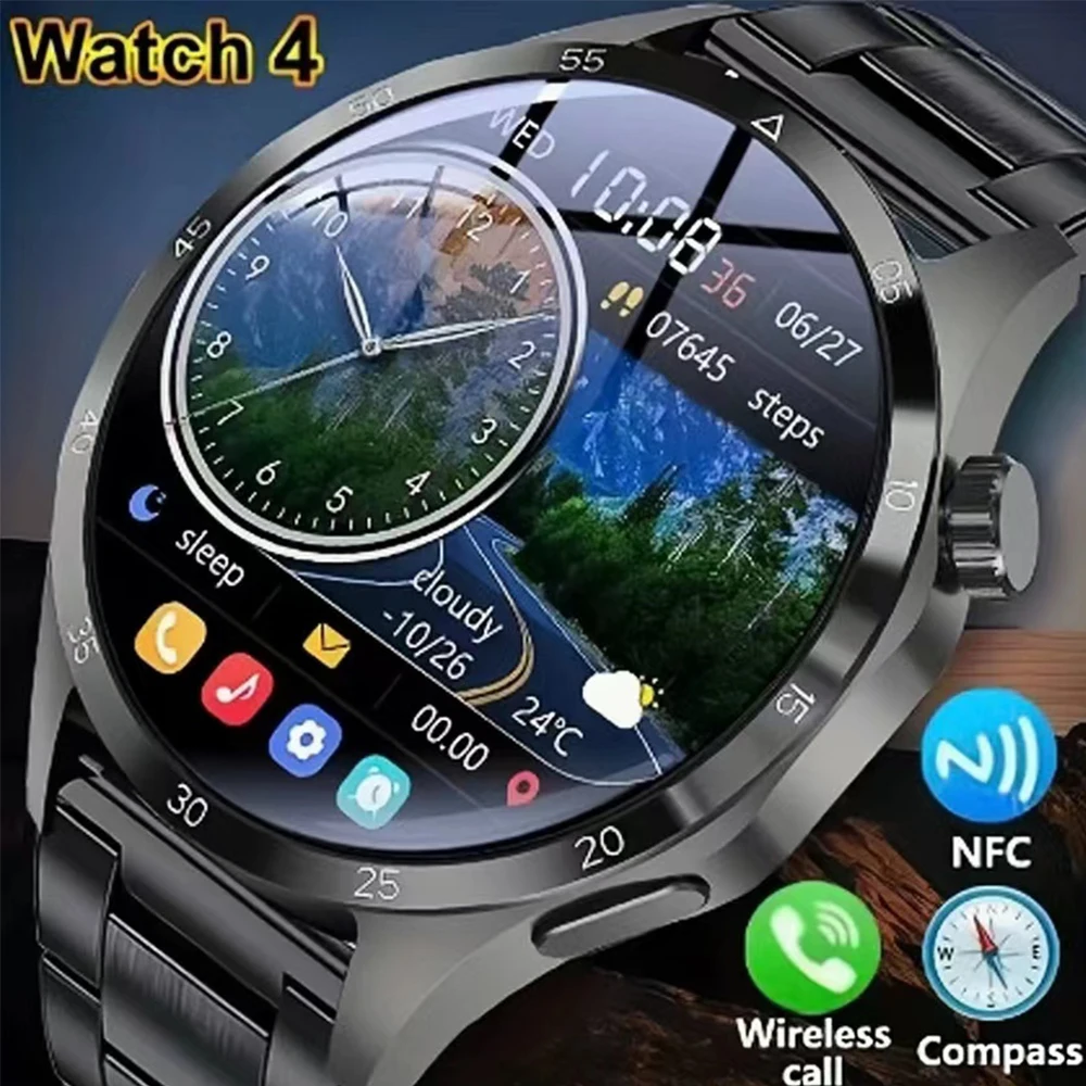 2024 New NFC Men's Smart Watch Bluetooth Call 1.53 inches 360 * 360 IPS Sports Heart Rate Sleep Health Temperature Monitoring