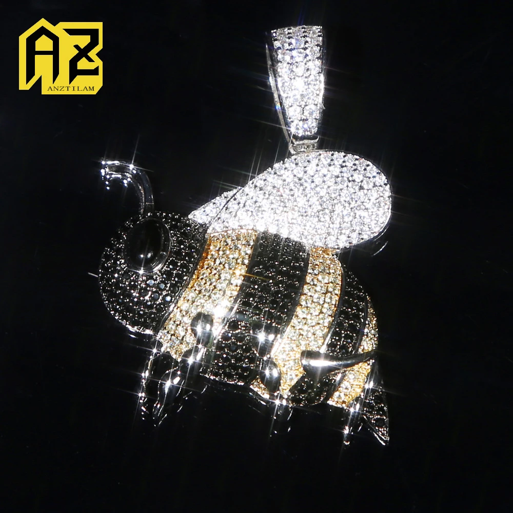 

Big Bee Iced Out Pendant Necklaces For Men Women Bling Zircon Necklace Jewelry Free Shipping