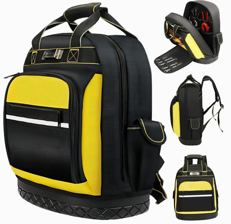 

Портативный профессиональный сверхмощный рюкзак для электрика с логотипом, тяжелая жесткая резиновая основа, прочный ремень, наборы инструментов, сумки, наборы