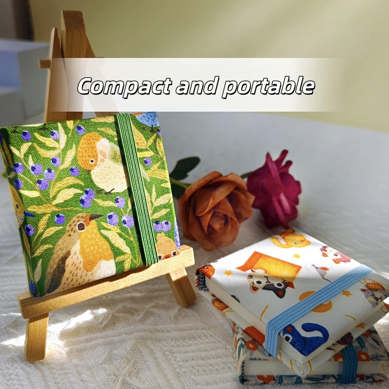 كتاب ألوان مائية صغير من القماش كراسة رسم فنية ثقيلة الوزن دفتر محمول من لب الخشب القطني ورق ألوان مائية كراسة الرسم في الهواء الطلق