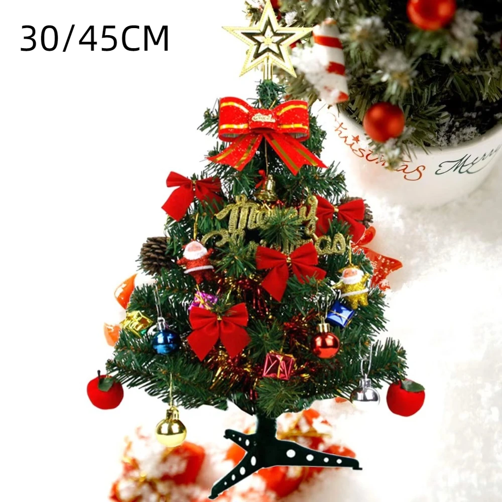 30/45cm Mini Christmas Tree New Year Gift DIY Handicraft Artificial Xmas Ornament Party Decoration Creative