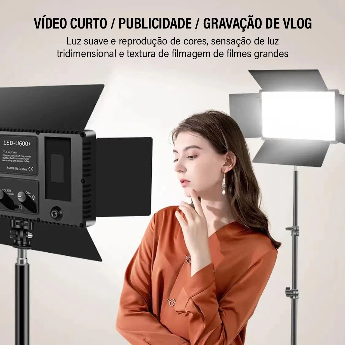 VEDO لوحة الإضاءة ثنائية اللون استوديو Led U800 + للتصوير الفوتوغرافي فيديو 3200-5600K لوحة التصوير الإضاءة مع Tripe