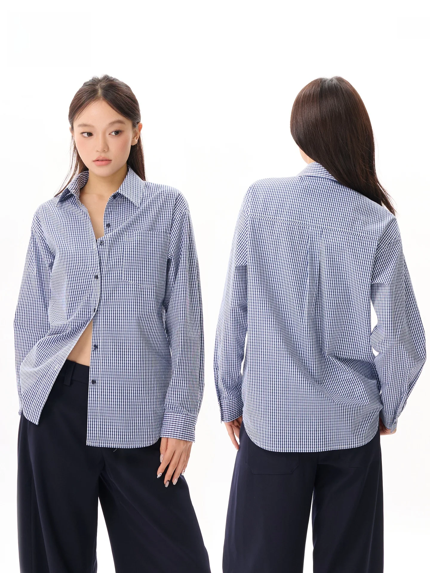 

Женская свободная хлопковая рубашка в клетку от LeiYu Labs: повседневный топ с длинным рукавом, дышащий, комфортный, с отложным воротником, для ежедневной носки