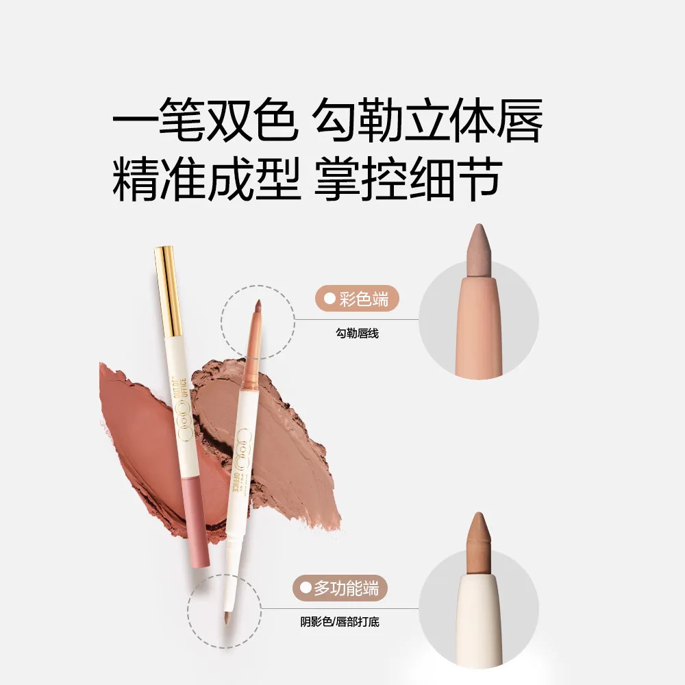 OUT OF OFFICE Matita per labbra scolpita a doppia estremità Matita per labbra OOO Correttore Ombra impermeabile Ombra per naso Rossetto per labbra nude