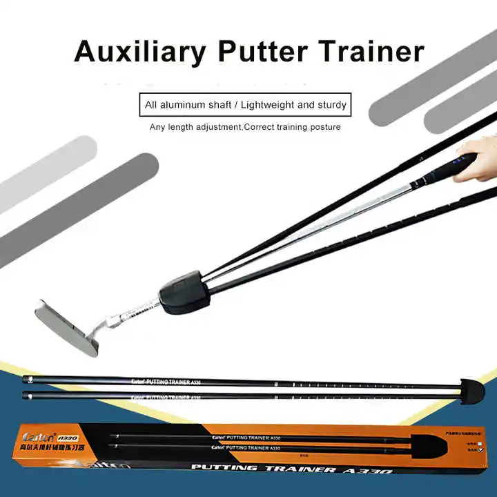 Caiton Golf Patented Putter Trainer - Durable and Adjustable Aluminum Alloy Aid - Improve Your Putting Stroke and Posture