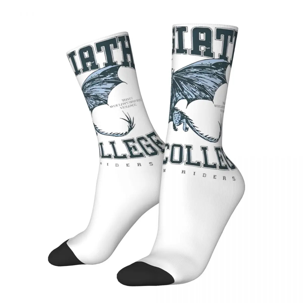 Tairn Basiath Fourth Wing Theme Design All Season Socks Accessories for Male Cozy Printing Socks