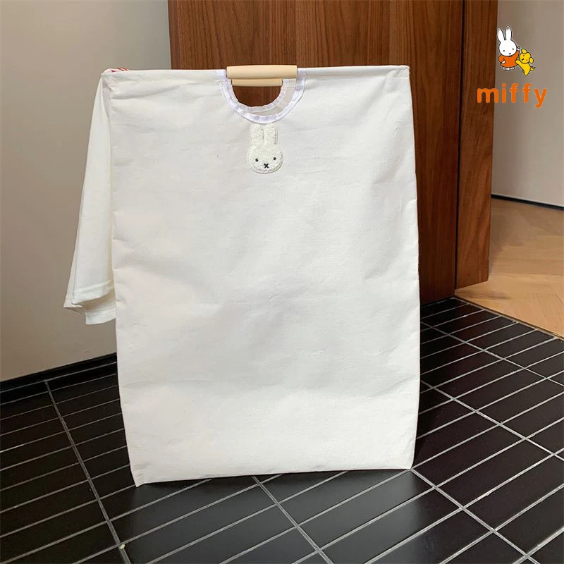 Kawaii Miffy 스토리지 바구니 크리 에이 티브 접이식 만화 홈 인테리어 학생 기숙사 더러운 옷 스토리지 바구니 소녀 선물