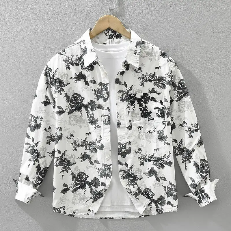 

Printed Long Sleeve Mens Shirt Top Casual Comfortable Non-iron Treatment Daily Wear Other Material100% Non-deformable