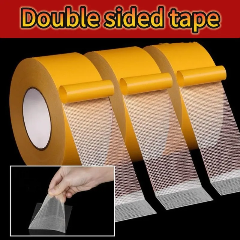 Mesh Double Sided Tape Heavy Duty, High Temperature Resistant Waterproof Strong Adhesive for Carpets Home Repair DIY