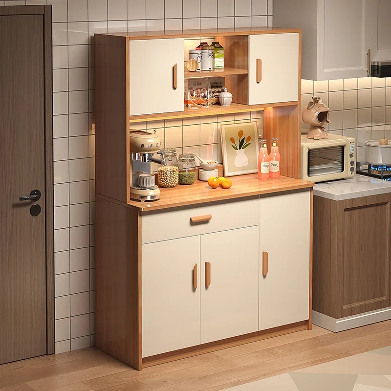 

Simple storage cabinet for tea kitchen with integrated dining side and wall