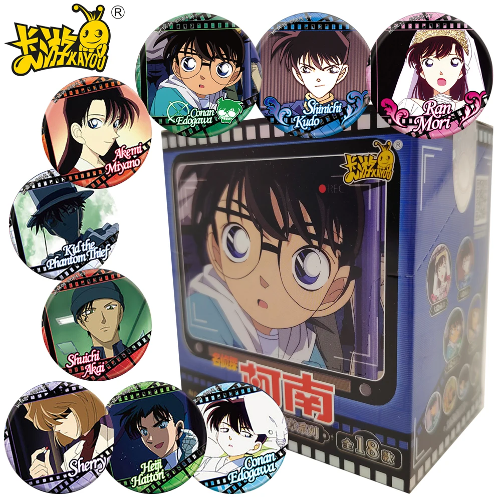 

New Original KAYOU Detective Conan Tinplate Badges Unique Collectible Pendants Clothing Decorations Delightful Gifts for Fans