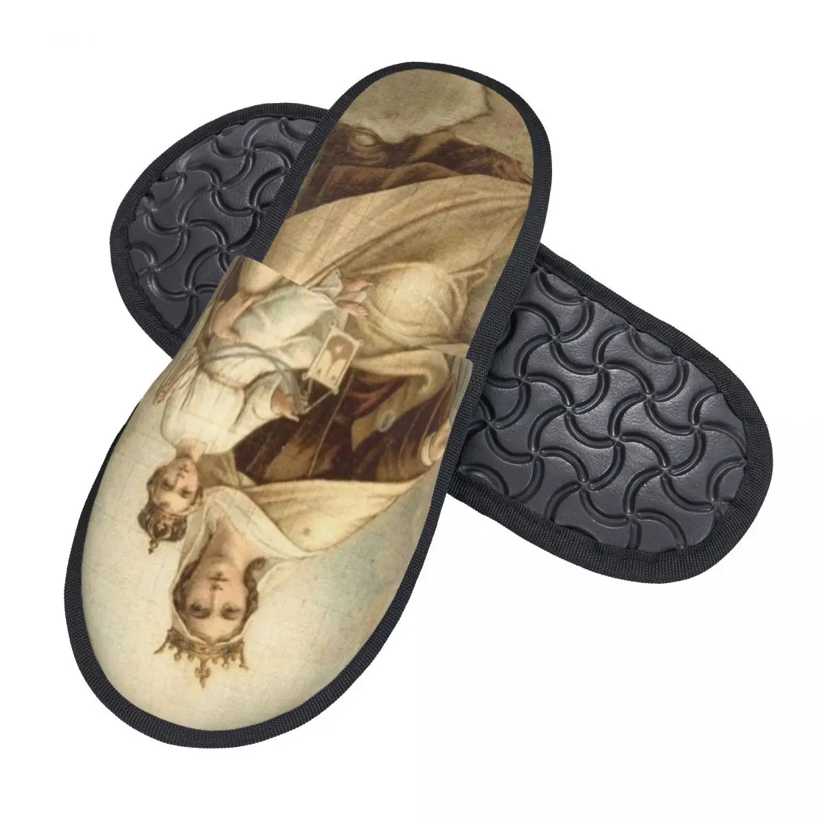 Custom Our Lady Of Mount Carmel Soft Memory Foam House Slippers Women Catholic Virgin Mary Comfy Warm Anti-Skid Slipper