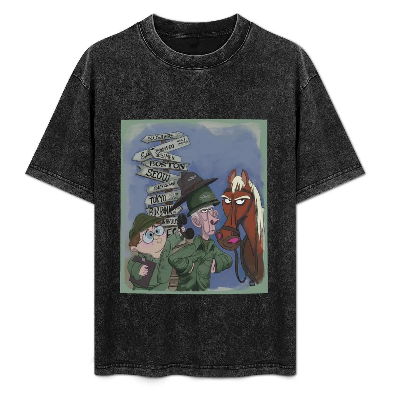 

Colonel P and Radar T-Shirt quick drying oversized graphic tee for a boy heavyweights mens workout shirts