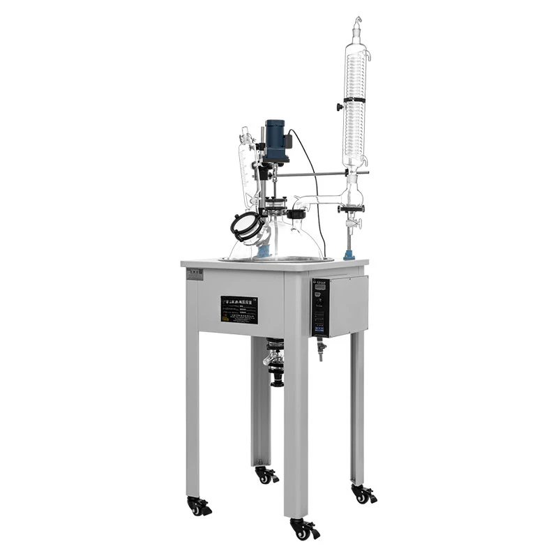 Single-layer glass reactor laboratory Small high temperature and high pressure vacuum distillation stirred distillation reactor