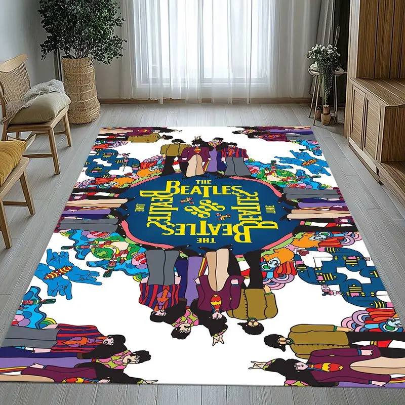 Fab Four The B-Beatles Abbey Road Rock Band Soft Non-Slip Large Area Rug for Living Room,Bedroom Carpet Mat for Sofa,Home Decor