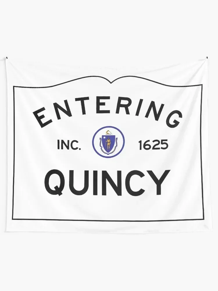 Entering Quincy - Commonwealth of Massachusetts Road Sign Tapestry Decor Home Bedroom Organization And Decoration Tapestry