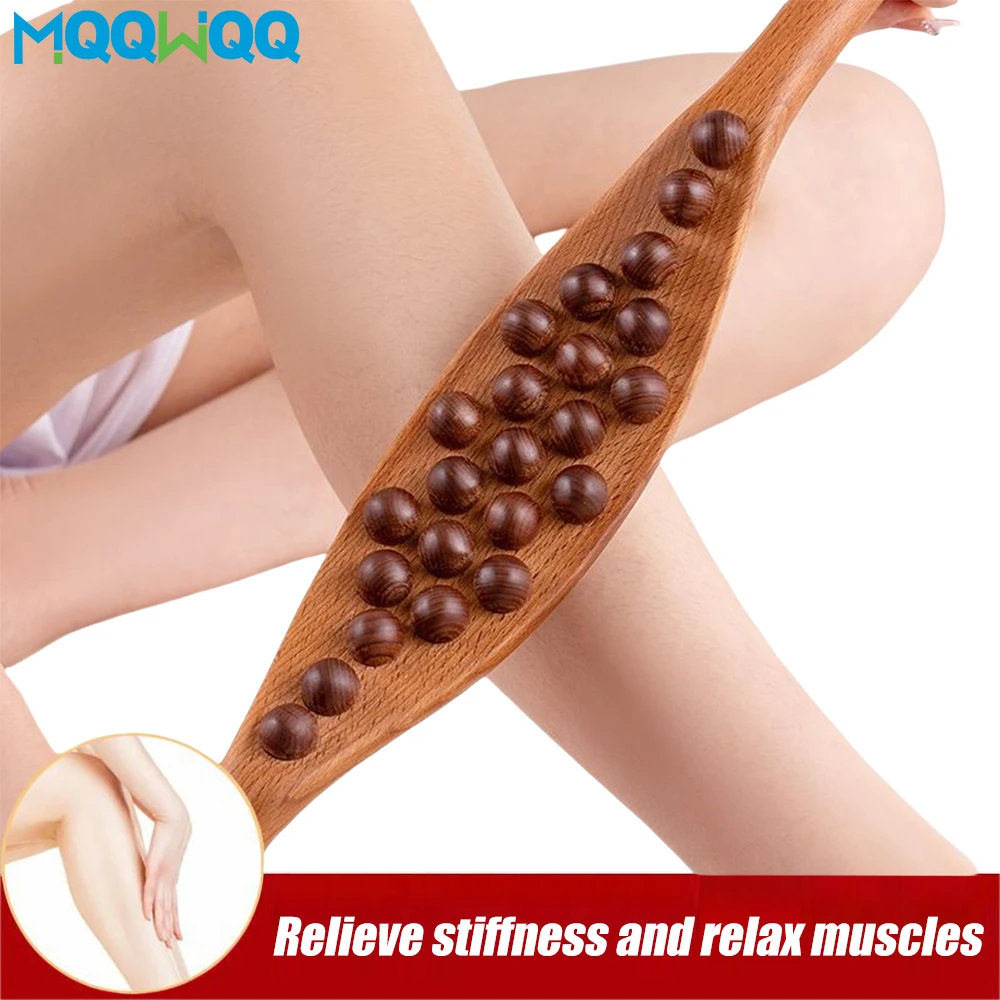 

Wood Guasha Stick Massage Tool Trigger Point Massager for Anti Cellulite, Lymphatic Drainage,Body Sculpting,Muscle Massage Relax