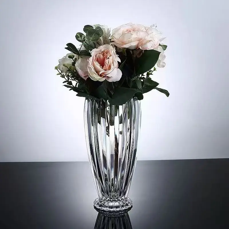 Light Luxury Creative Crystal Glass Vase Living Room Entrance Aquaculture Flowers Advanced Sense Home Decorative Vase Art