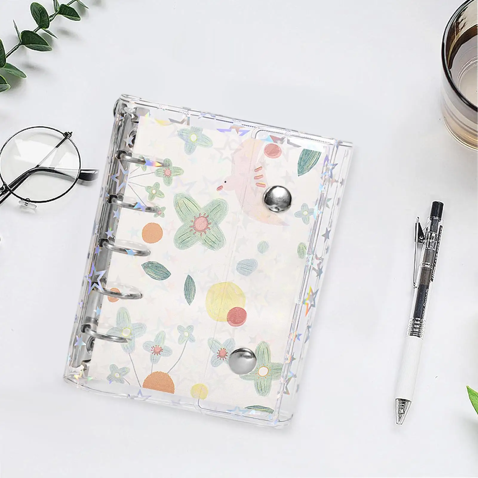 الموثق لجمع الملصقات قفل إغلاق سجل القصاصات ملصق ألبوم التخزين للدراسة ملاحظة بطاقات مرسومة باليد الفتيات الطلاب الاطفال #2