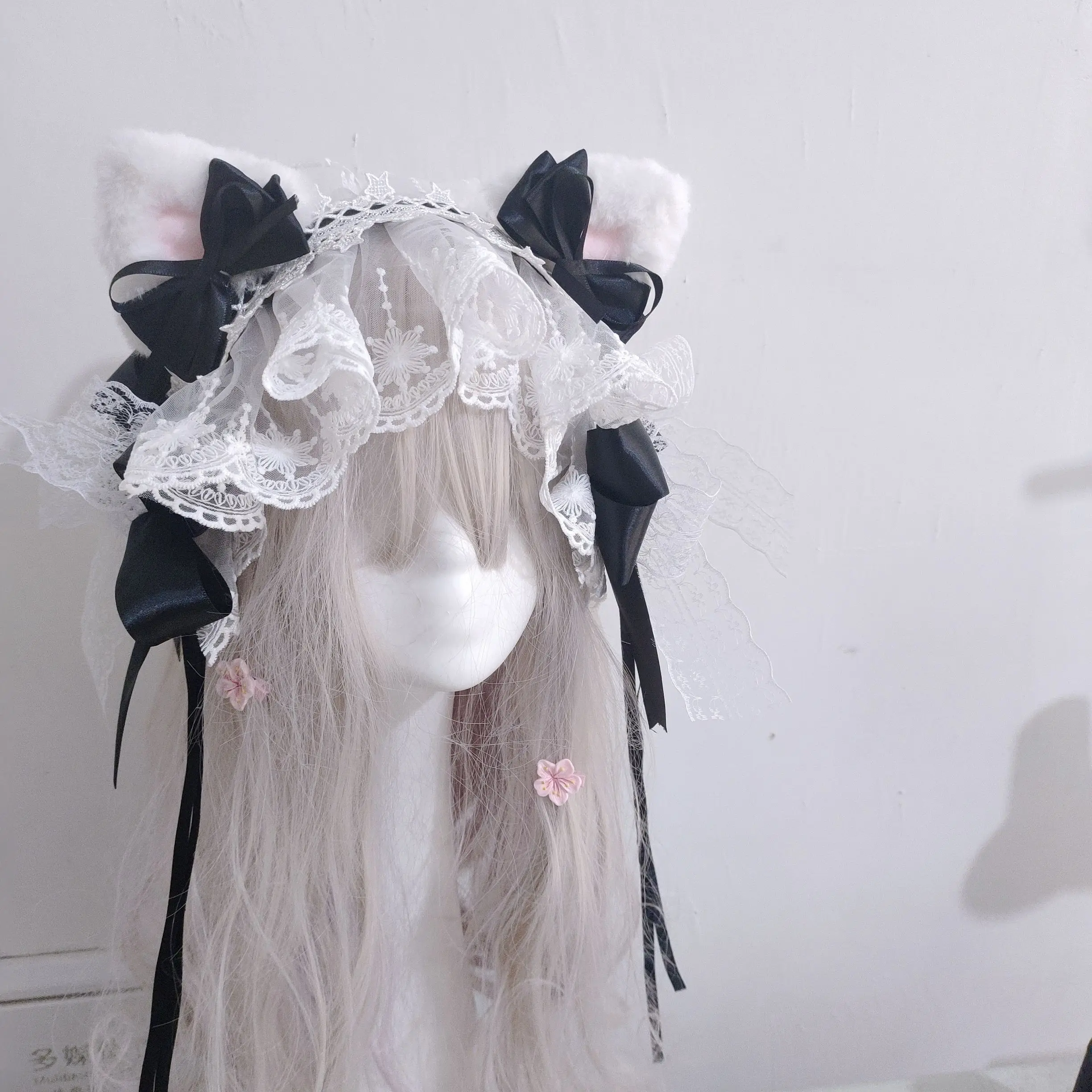 Lolita headband hair accessories sweet lace headband KC ribbon bow Hair Band Harajuku Handmade Hair Accessories Headdress