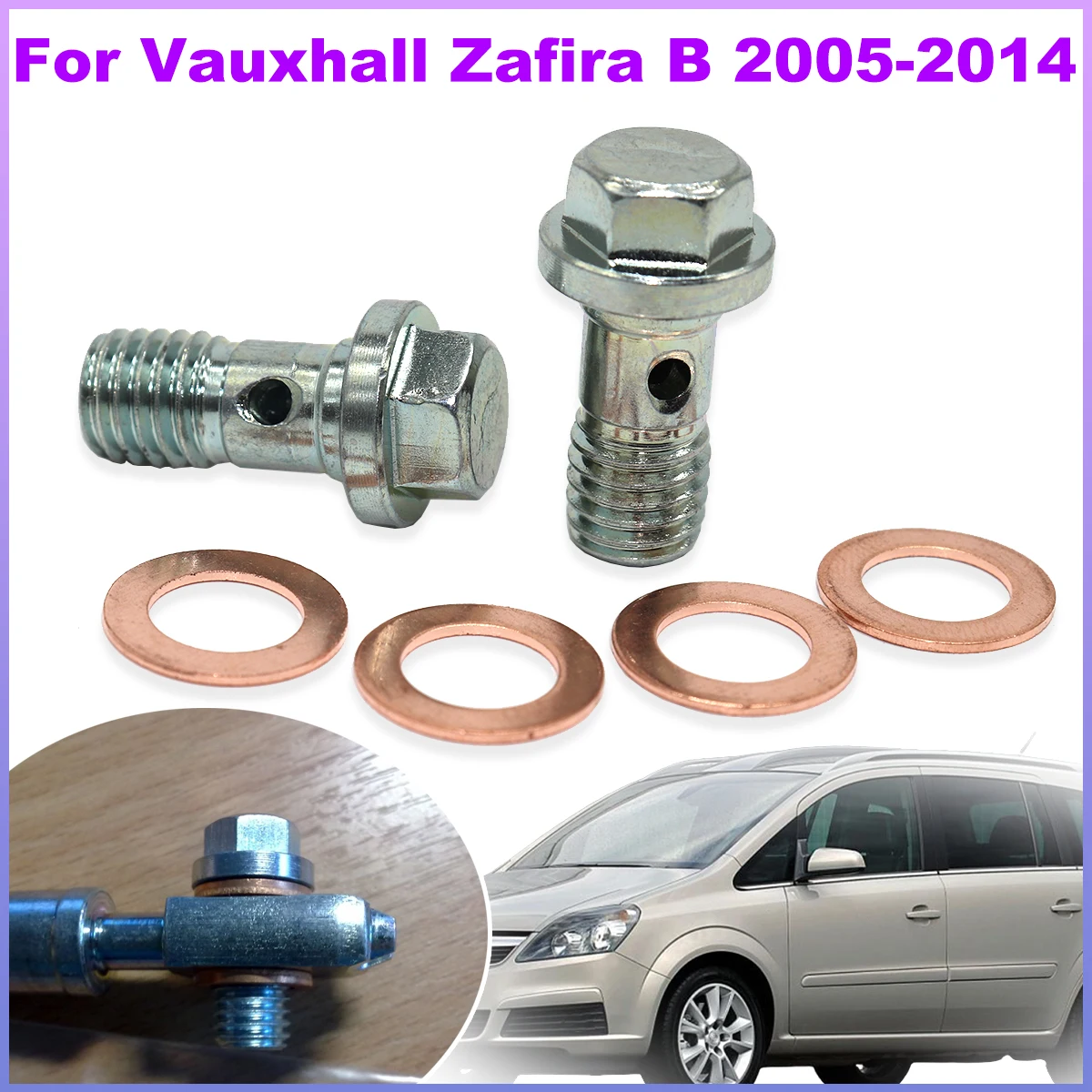 

Left Rear Right Brake Caliper Hose Lines Banjo Fittings Bolts Copper Sealing Crush Washers For Vauxhall Zafira B 2005-2013 2014