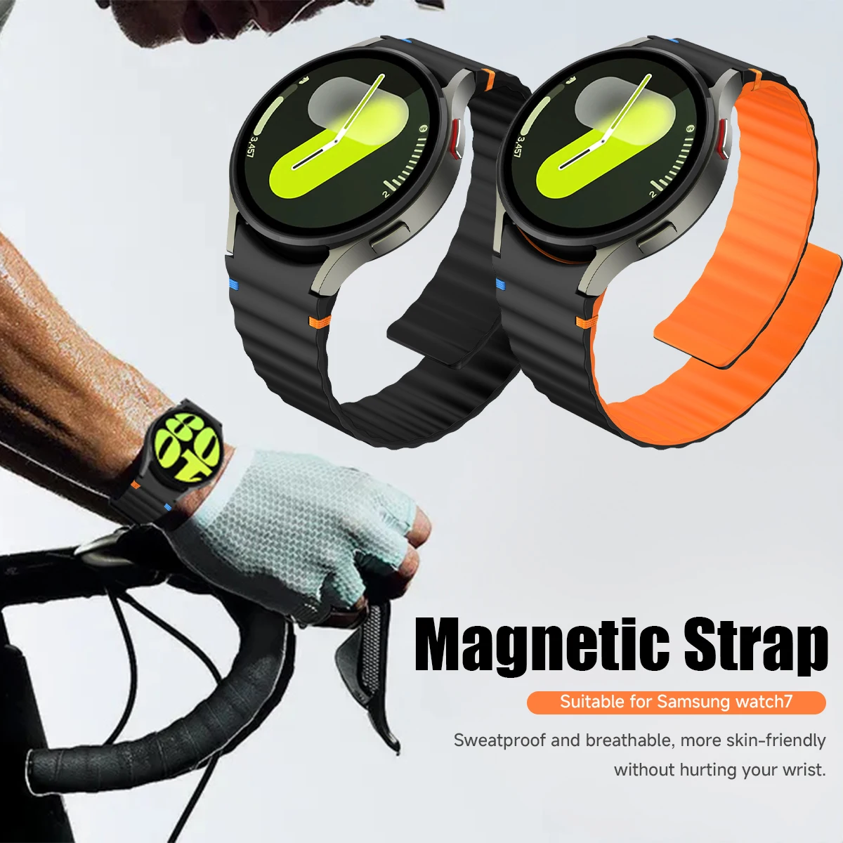 حزام مغناطيسي لساعة سامسونج جالاكسي 7/6/5/4 كلاسيكي 44 مللي متر 40 مللي متر حزام حلقة سيليكون لساعة جالاكسي 7/6/5 إكسسوارات سوار