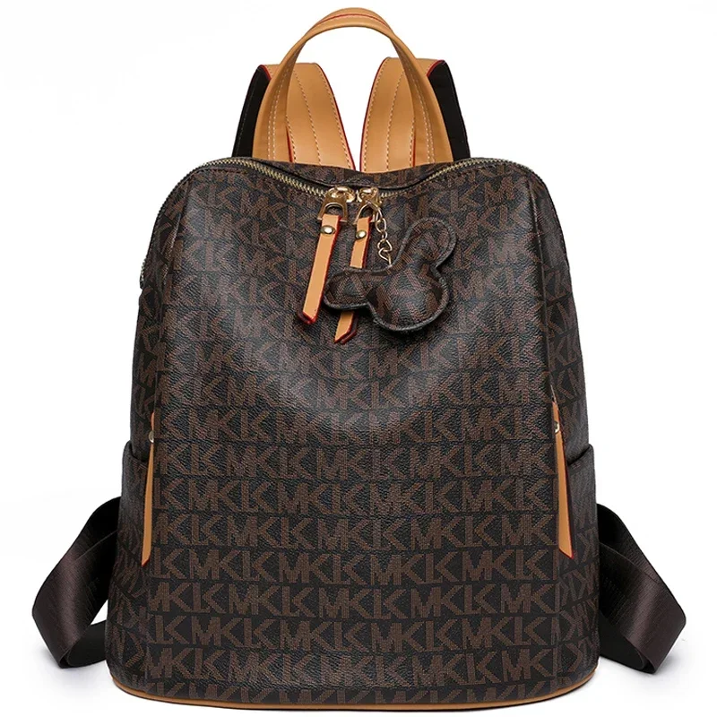 Delicate PVC Fabric Shoulder Bags Women Letter Designer Backpack Elegant Bags School Bag Luxury Women\'s Brand Knapsack Sac A Dos