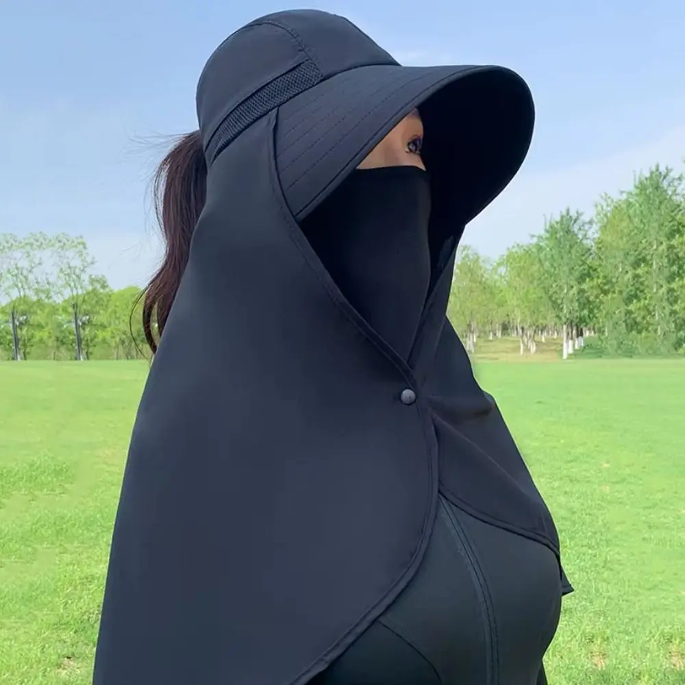 قبعة صيفية كبيرة على طول وجه الرجال للسفر والشاطئ وتسلق الجبال قبعة شمس للنساء لحماية رقبة الصيد