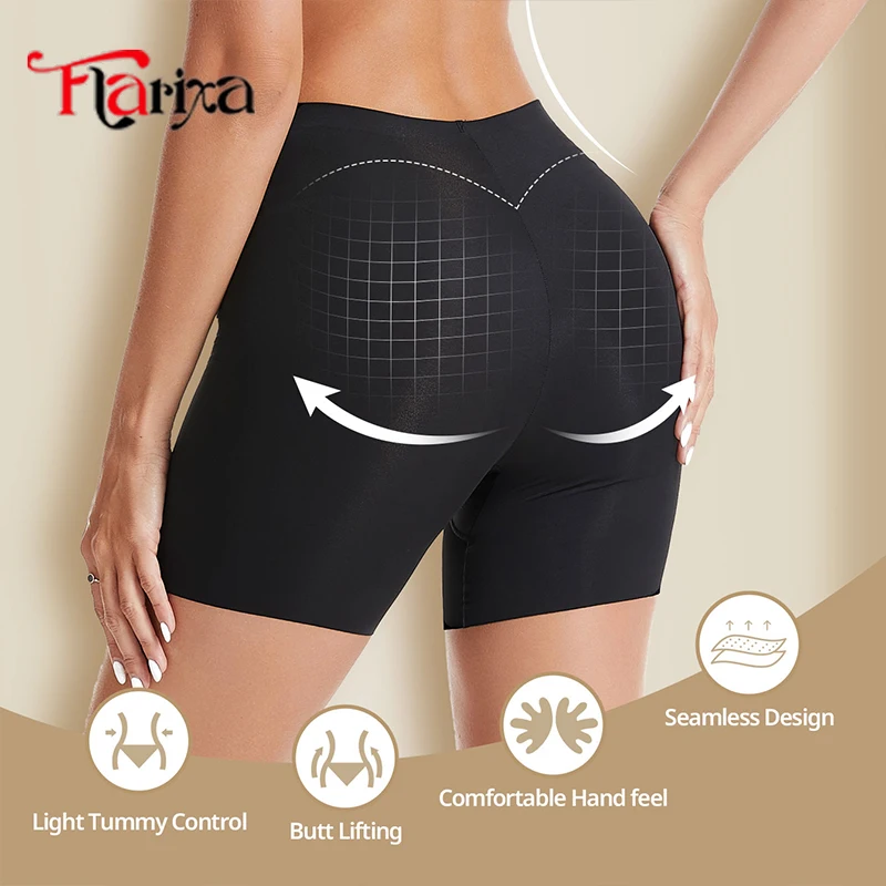 Flarixa High Waist Safety Shorts Panties Under Skirt Boxers for Women Anti Chafing Thighs Shorts Comfortable Yoga Leggings Pants