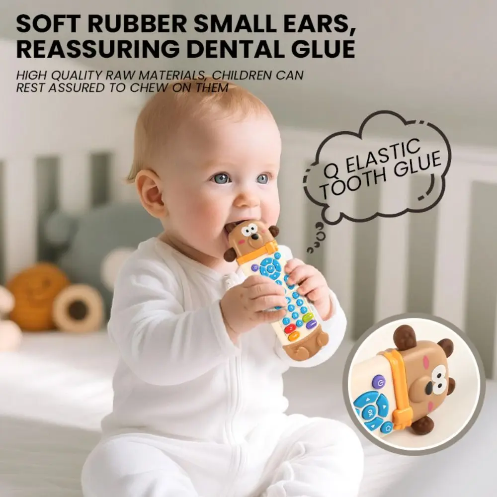 실리콘 아기 리모컨 장난감 동물 모양, 사실적인 빛과 소리, TV 리모컨 장난감, 만화, 가벼움