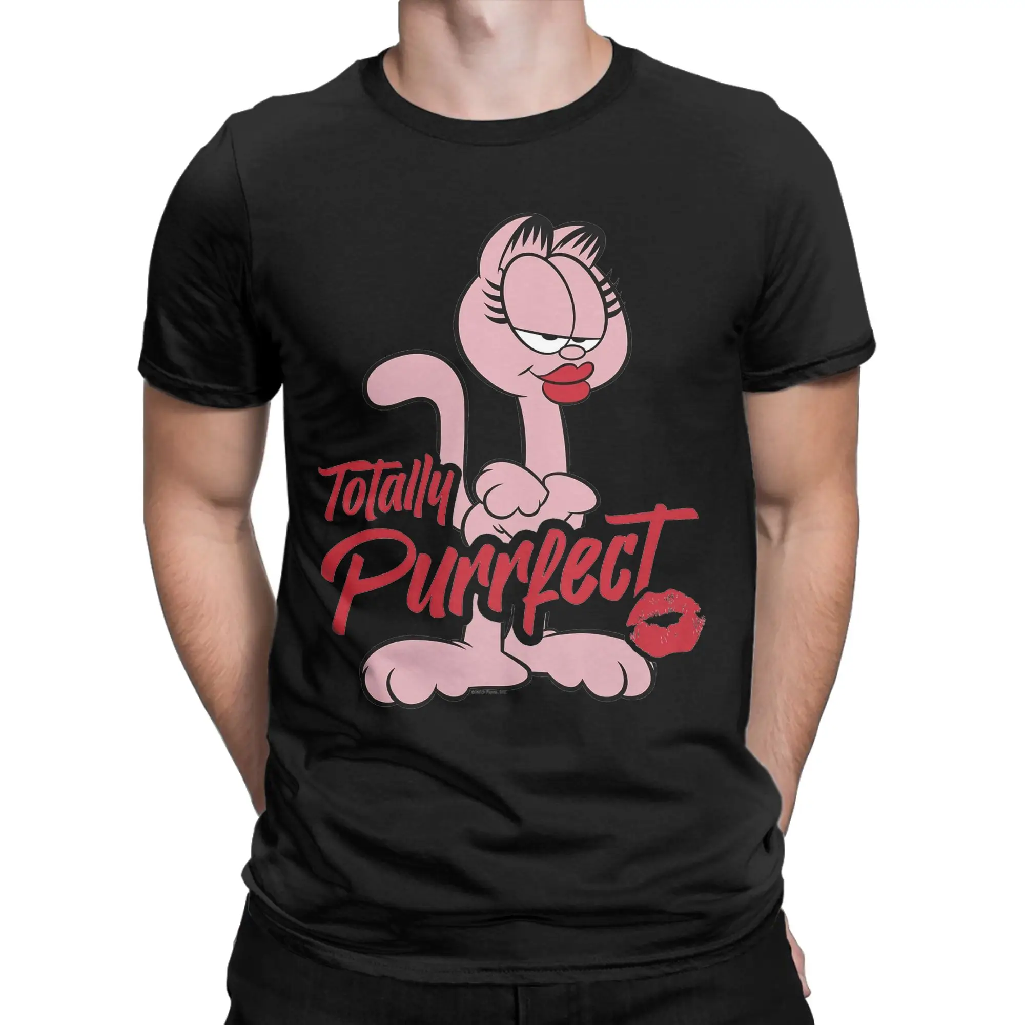 Camiseta Garfields Miss Arlene Totally Perfect, 100% algodão, roupa de lazer, manga curta, gola redonda, camiseta para festa