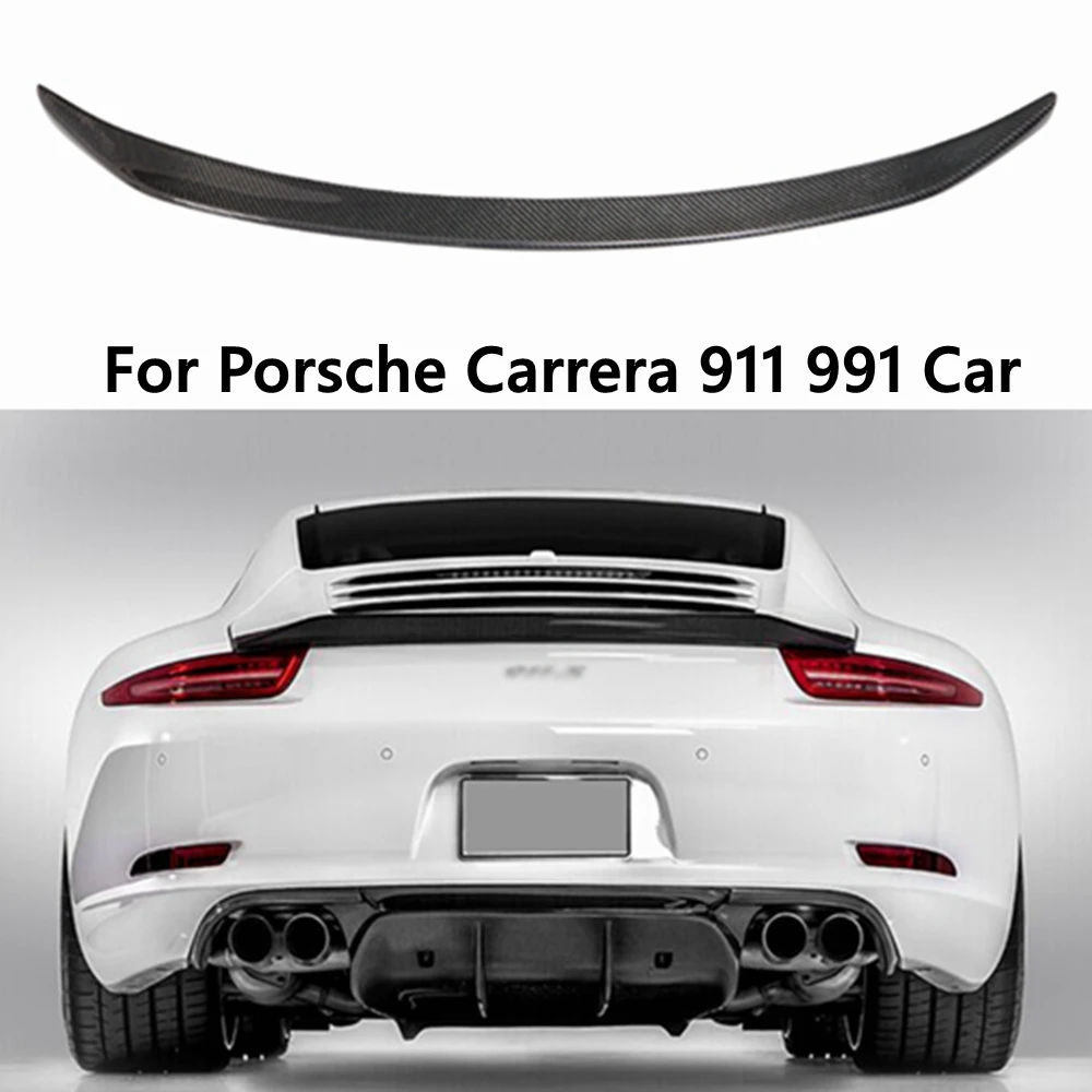 

For Porsche Carrera 911 991 Car Styling Carbon Fiber Rear Lip Roof Spoiler Trunk Boot Wing SHCHCG 2012 2013 2014 2015 Year