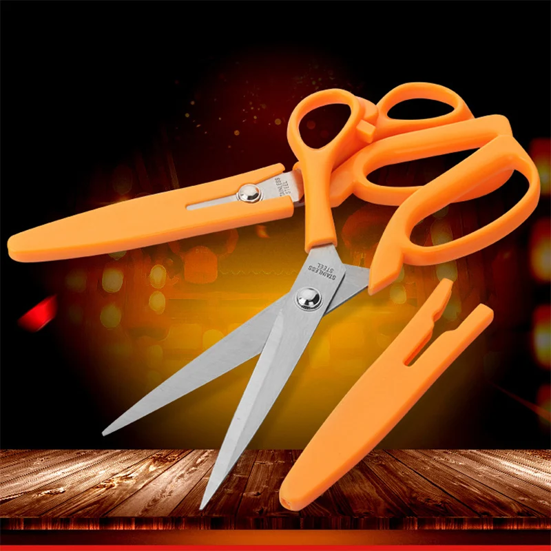 Oeteldonk Craft Sissors for Cut Cloth Antique Embroidery Scissors Sewing Orange with Protective Cover Stainless Steel Scissors E